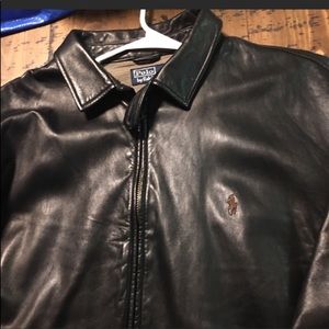 Mens leather polo